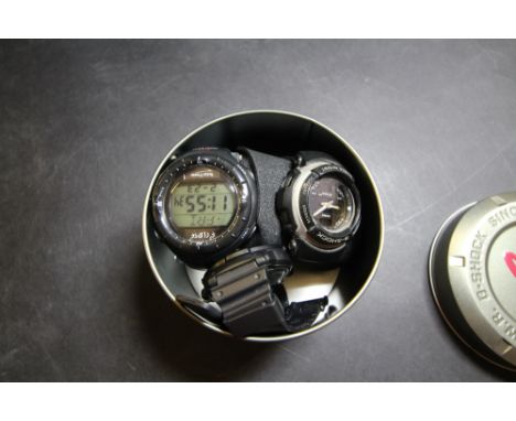 Casio Day/Date Dive Watch, Vintage Casio G Shock plus one other, with original G Shock box
