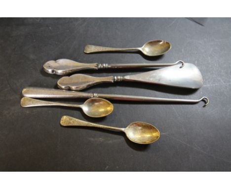 Button hooks, etc. silver mounts