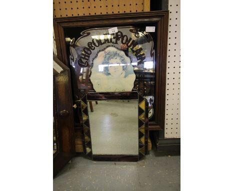 French Advertising Mirror &amp; Leaded Light Mirror