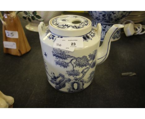 Chinese blue and white pottery teapot