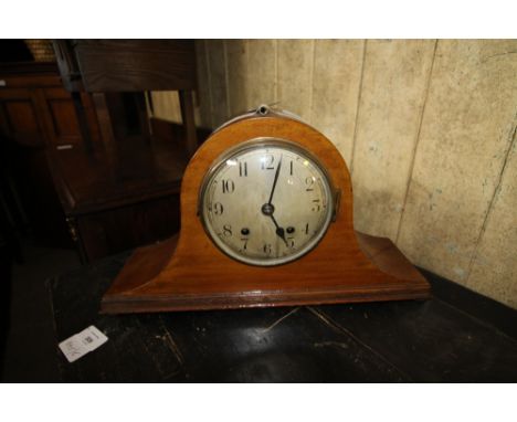 Edwardian Mahogany 'Napoleon Hat' Mantle Clock
