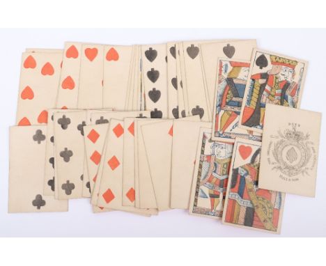 Early 19th century printed playing card set, Hall &amp; Son, circa 1810, part set, 39 cards