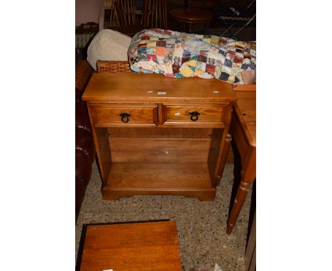 MODERN LIGHT OAK BOOKCASE CABINET WITH TWO DRAWERS, 75CM WIDE