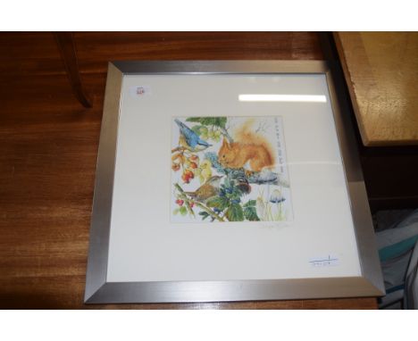COLOURED PRINT 'OCTOBER' INDISTINCTLY SIGNED IN PENCIL, F/G