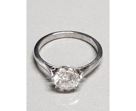 PLATINUM SOLITAIRE DIAMOND RING 1.2CT SIZE O