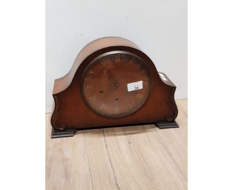 MAHOGANY SMITHS MANTLE CLOCK WITH PENDULUM
