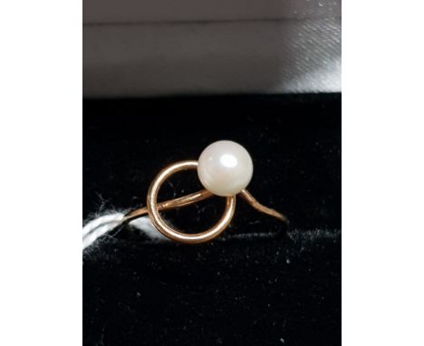 9CT GOLD CULTURED PEARL RING 1.4G GROSS WEIGHT SIZE L