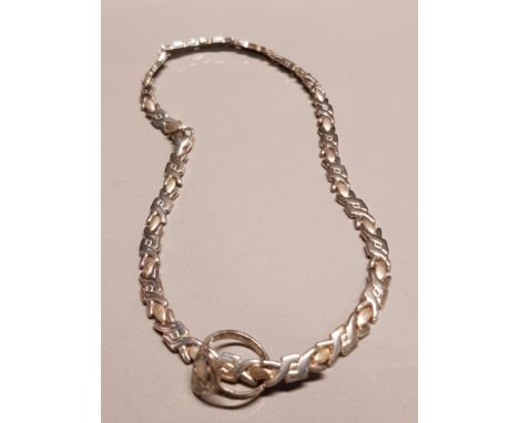 STERLING SILVER CHAIN AND RING 58.6G