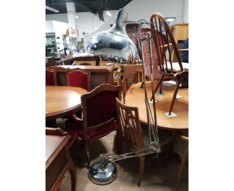 CHROME FLOOR STANDING ANGLEPOISE READING LIGHT