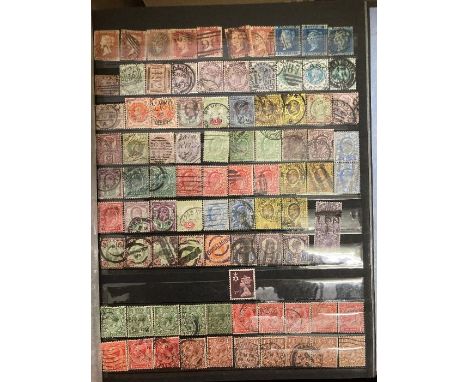 GREAT B|RITAIN STAMPS Box with various albums, stockbooks, etc. with a useful range of 1841 imperf 1d reds spotted, U/M face 