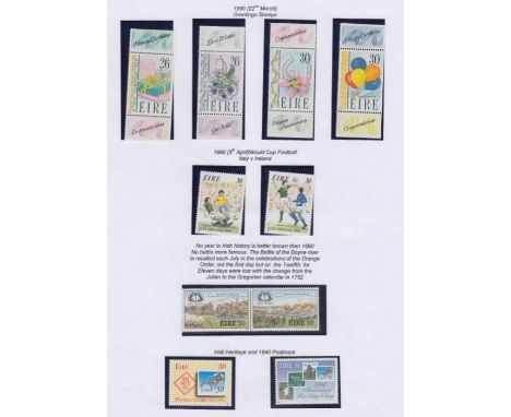 STAMPS IRELAND 1991 to 1994 U/M and F/U on a bundle of album pages cat £231.