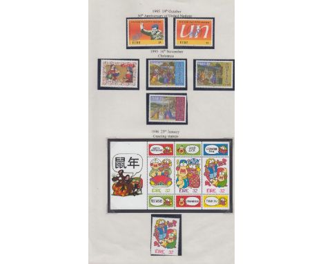 STAMPS IRELAND 1995 to 1999 U/M and F/U on a bundle of album pages cat £302