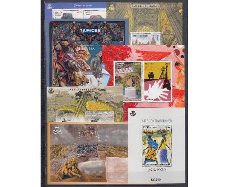 STAMPS SPAIN 2012 to 2014 11 different miniature sheets U/M, including Art, Bridges and Cars cat £124.