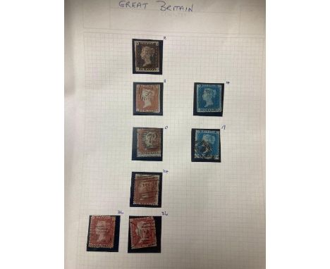 GREAT BRITAIN STAMPS Collection in four small albums and five ring binders, mint and used incl Penny Black, plus reasonable a