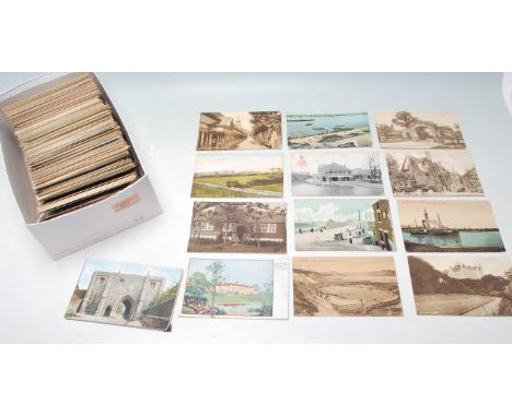 Postcards - Shoebox of vintage British views, topographical and others. All small size. (440+)