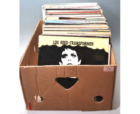 A collection of vintage vinyl LP long play records to include Lou Reed - Transformer, Desmond Dekker - Black and Dekker, The 