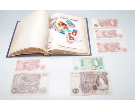 A collection of British Bank of England bank notes to include Ten Pounds - A84 &amp; C59, One Pound DN64, Ten Shillings - C34