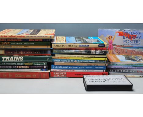 A large collection of vintage railway books to include: Railways Of The World, British Railways In Colour 1948-1968, Undergro