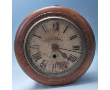 A vintage mid 20th Century 1940's WWII era military issue Prescott clock with&nbsp;fusee movement,&nbsp;a round oak case, the