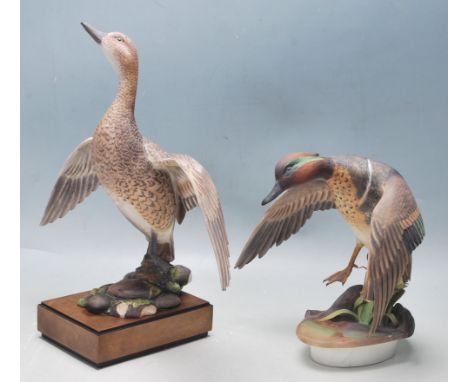 Two 1970’s birds figurines by Ronald Van Ruyckevelt for Royal Worcester ceramic figurines to include a figure of a Green Wing