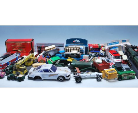 A large collection of vintage 20th century die cast toys / vehicles and trains to include Matchbox, Days Gone, Corgi, and man