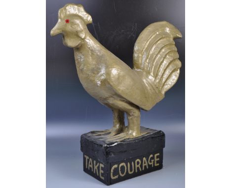 Courage Brewery - A large 20th Century retro vintage breweriana point of sale pub advertising model of a cockerel being const