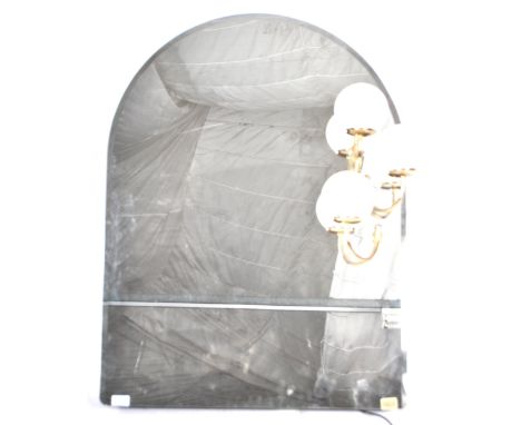Veca - A contemporary Italian Art Deco style illuminating domed top wall mirror by Veca. The mirror of single panel form havi