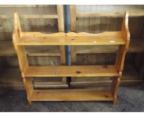 A pine 3 tier wall fixing wall shelf 