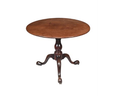 A GEORGE II MAHOGANY TRIPOD TABLE  CIRCA 1750 With birdcage action 75cm high, 93cm diameter