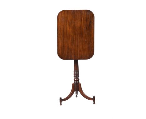 A GEORGE IV MAHOGANY TRIPOD OCCASIONAL TABLE  CIRCA 1830 Stamped B SHEPHERD to one supporting rail 72cm high, 52cm wide, 39cm