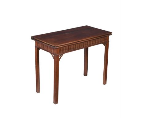 A GEORGE III MAHOGANY FOLDING CARD TABLE  CIRCA 1780 72cm high, 93cm wide, 46cm deep