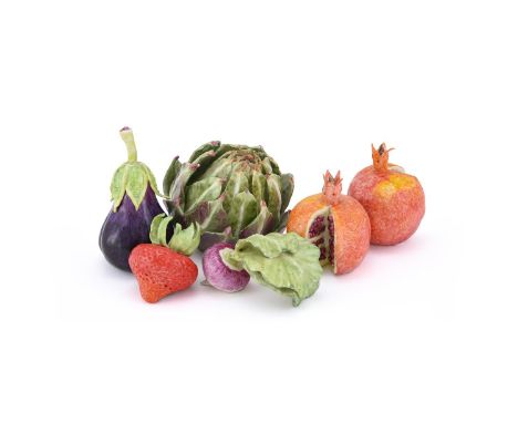 ANNE GORDON; A GROUP OF SIX ASSORTED FRUITS AND VEGETABLES VARIOUS DATES 1990SEach signed and dated, to include an artichoke,