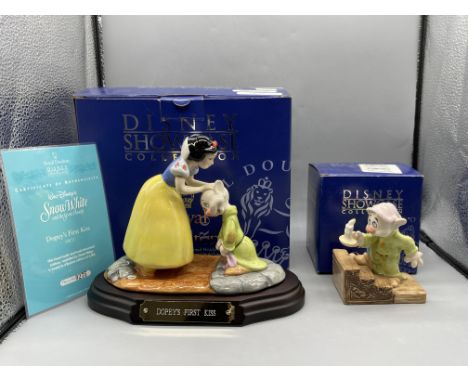 Boxed Royal Doulton - Disney Showcase Collection - Dopey's First Kiss, and Dopey By Candlelight. 
Good condition, no damage. 