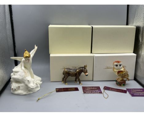 Signed Royal Doulton - The Enchantment Collection - Magic Dragon - HN2977, along with Two Boxed Hidden Treasures. 
Good condi