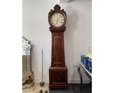 Mahogany Longcase Clock 1840-1860 by Peter Martin (Glasgow) Good condition for age.
Height 208.5cm.