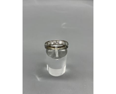 Platinum Half Eternity Diamond Ring. 