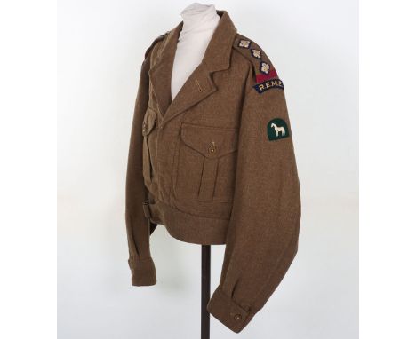 Battle Dress Blouse to a REME Captain, 9th Armoured Brigade, Good example of a battle dress blouse to a Captain in the Royal 