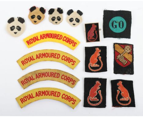 Collection of British WW2 Royal Armoured Corps Insignia, Very nice collection of original wartime RAC insignia, titles and di