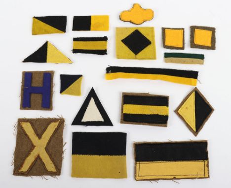Selection of Hampshire Regiment Coloured Battalion & Regimental formation signs, Battalion Cloth insignia, Good array of Hamp