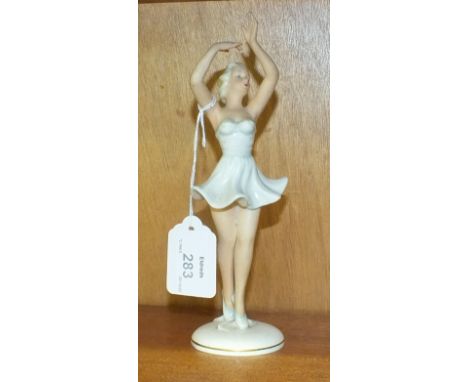 A Goebel Schaubach Kunst porcelain figure of a ballerina, 19.5cm high, impressed Kunst 18, factory mark to base.