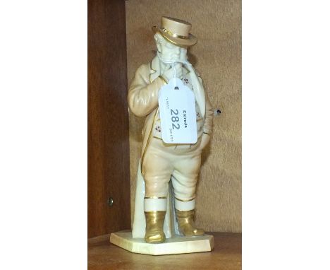 A Royal Worcester blush ivory figurine of 'John Bull', 18cm high, no.851, factory and date mark for 1908.