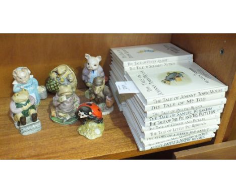 A collection of three Beswick Beatrix Potter figures, including 'Mr Alderman Ptolemy', 'Aunt Pettitoes', both BP-3c, 'Mr Jere