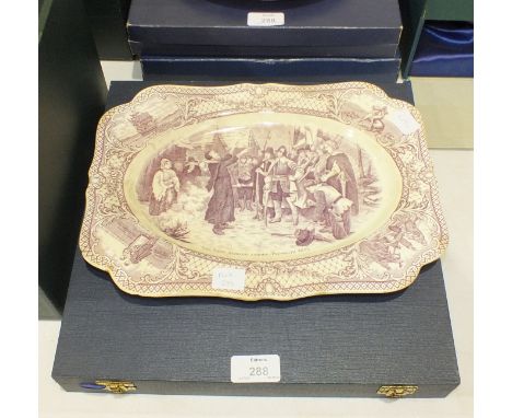 A Spode limited edition 'The Mayflower Plate', no.862, boxed with certificate, a Coalport limited edition 'Mayflower 1620-197