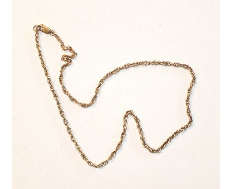 A 9ct gold rope-twist neck chain, 10.1g.