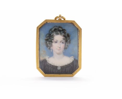 SIR FRANCIS GRANT (SCOTTISH 1803 - 1878),EMILY (AMELIA) FARQUHARSON, THE ARTIST'S WIFEwatercolour and gum arabic on ivory, in