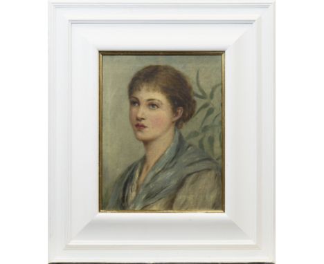 SCOTTISH SCHOOL (LATE 19TH CENTURY),PORTRAIT OF A WOMAN oil on canvas, signed under mount, BROWN (?) 52cm x 42cm Framed