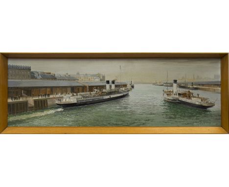 * IAN G. ORCHARDSON (SCOTTISH 1927 - 1997),T S KING EDWARD AND EAGLE IIIoil on canvas board, signed and dated '7324cm x 75.5c