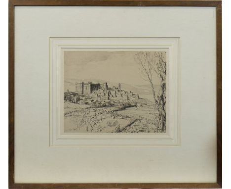 * SIR DAVID MUIRHEAD BONE (SCOTTISH 1876 - 1953), BRACCIANOwatercolour and pencil on paper, signed24cm x 30cmMounted, framed 