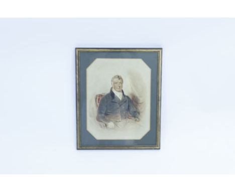 Henry Bryan Ziegler (1798-1874), A half length portrait of seated gentleman wearing a white cravat,signed and dated 1841,wate
