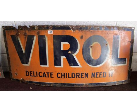 Vintage enamel sign - VIROLH: 53cm W: 122cm